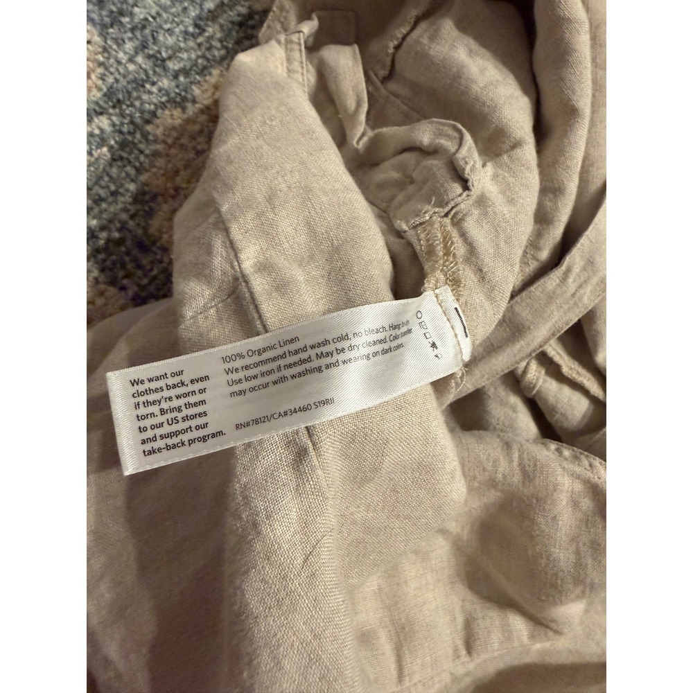 Eileen Fisher Cropped Organic Linen Overall Jumpsuit Medium Excellent Condition - Picture 7 of 7